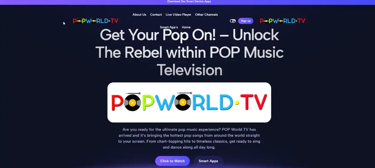 Pop World tv banner